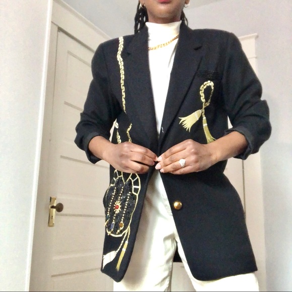 Adriana Papell Vintage Sequin Blazer - Picture 2 of 4